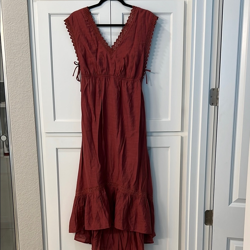 Smocked Tiered High Low Sundress: Sz M
